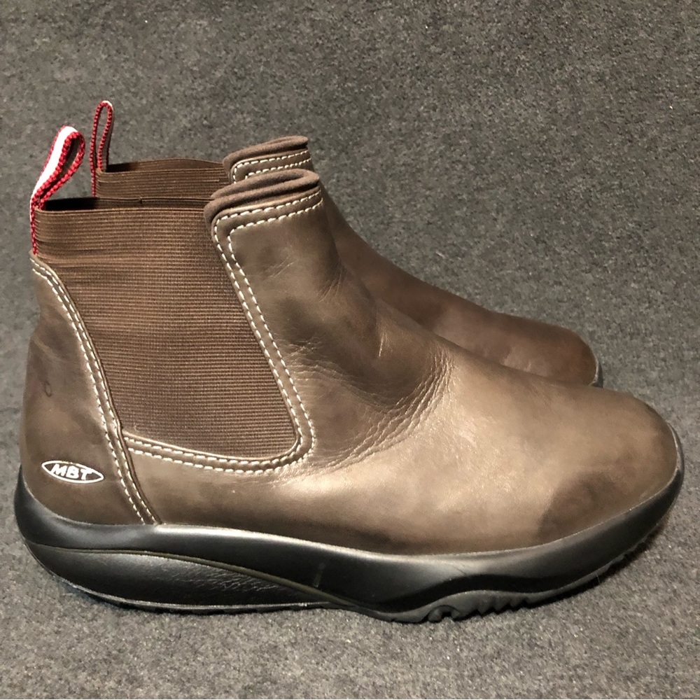 MBT Shoes Women's 6 Brown Leather Rocker Bottom Toning Comfort Chelsea Boots